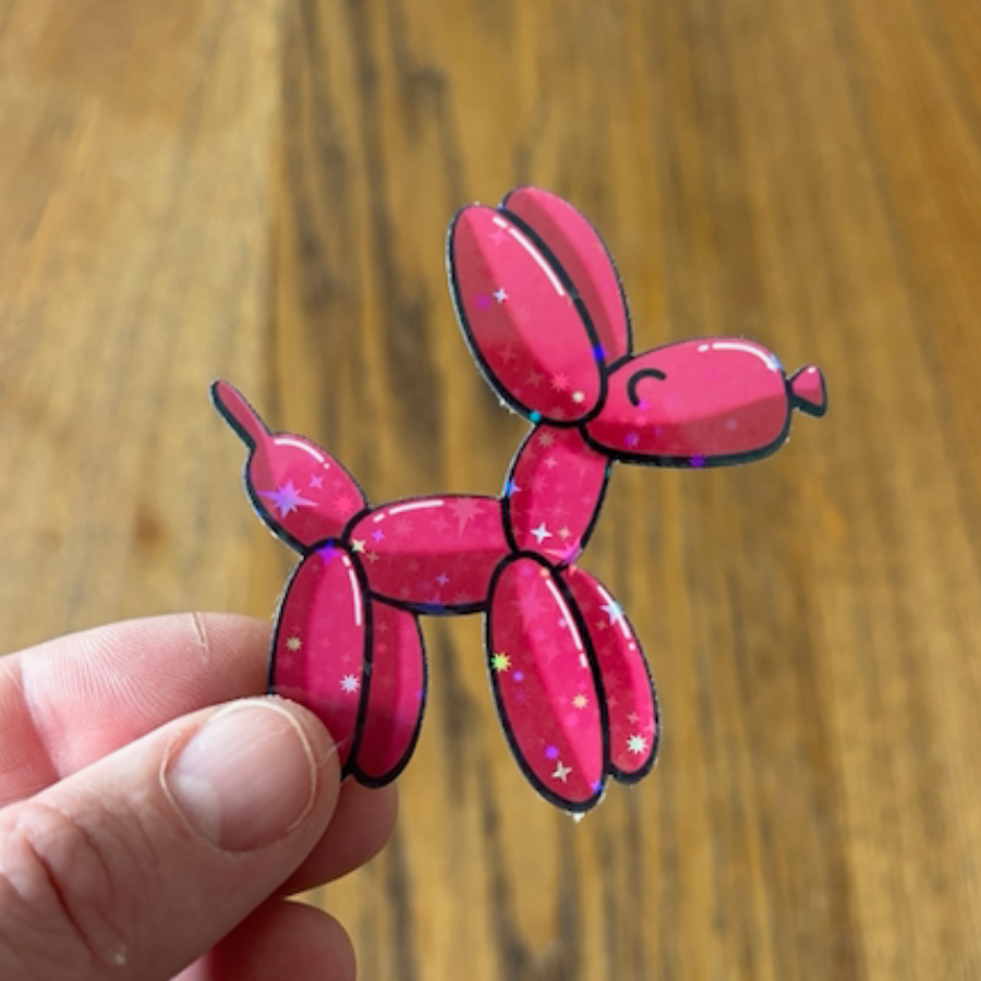 Balloon Dog Holographic Sticker