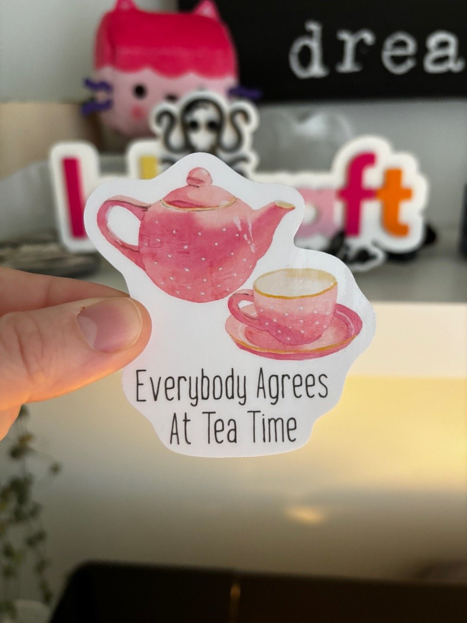 Everybody Agrees at Tea Time Watercolor Sticker