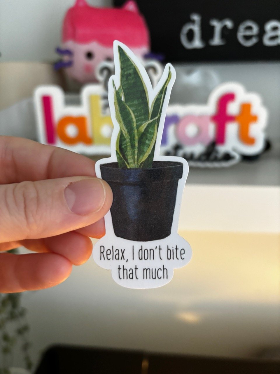 I Don't Bite Watercolor Plant Sticker