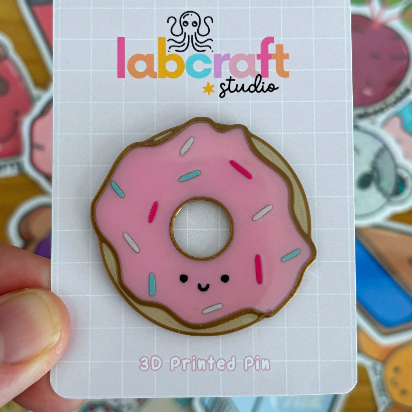Donut 3D Printed Pin