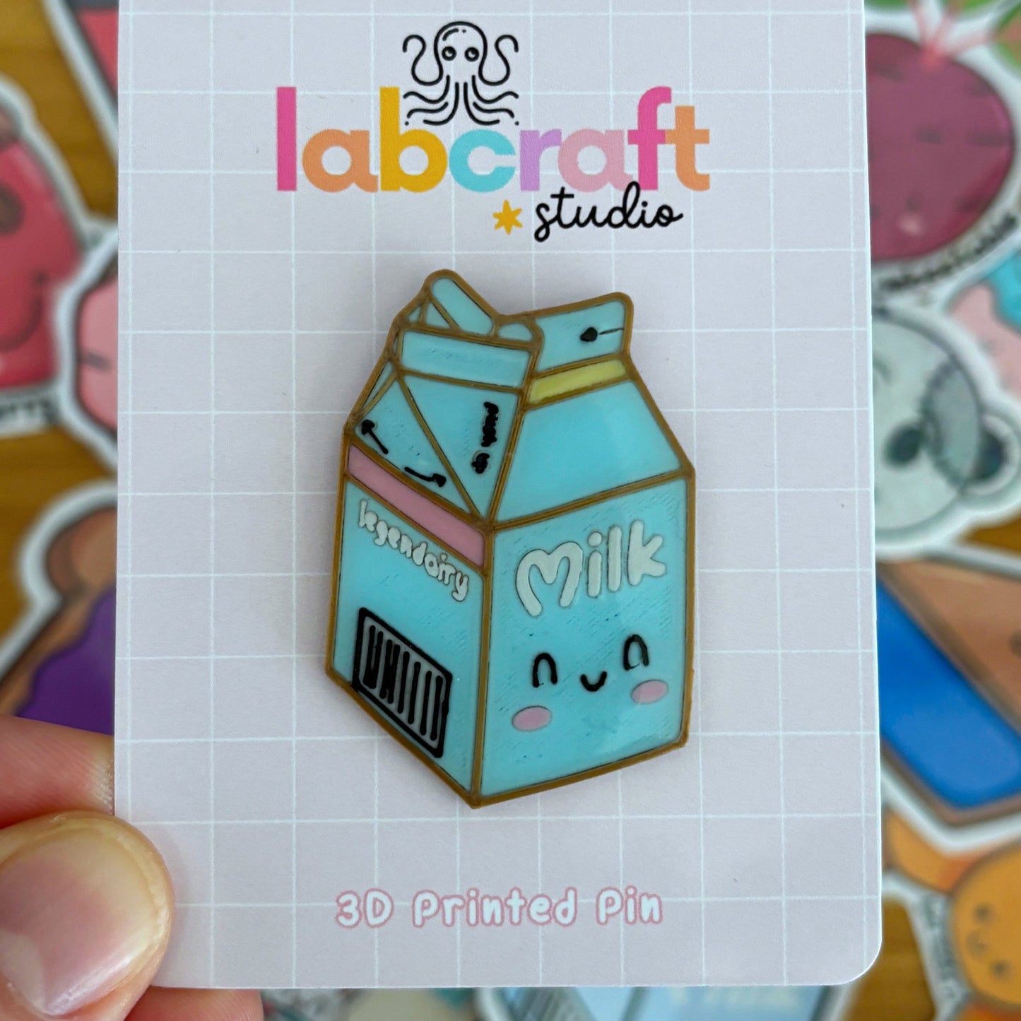 Milk 3D Printed Pin