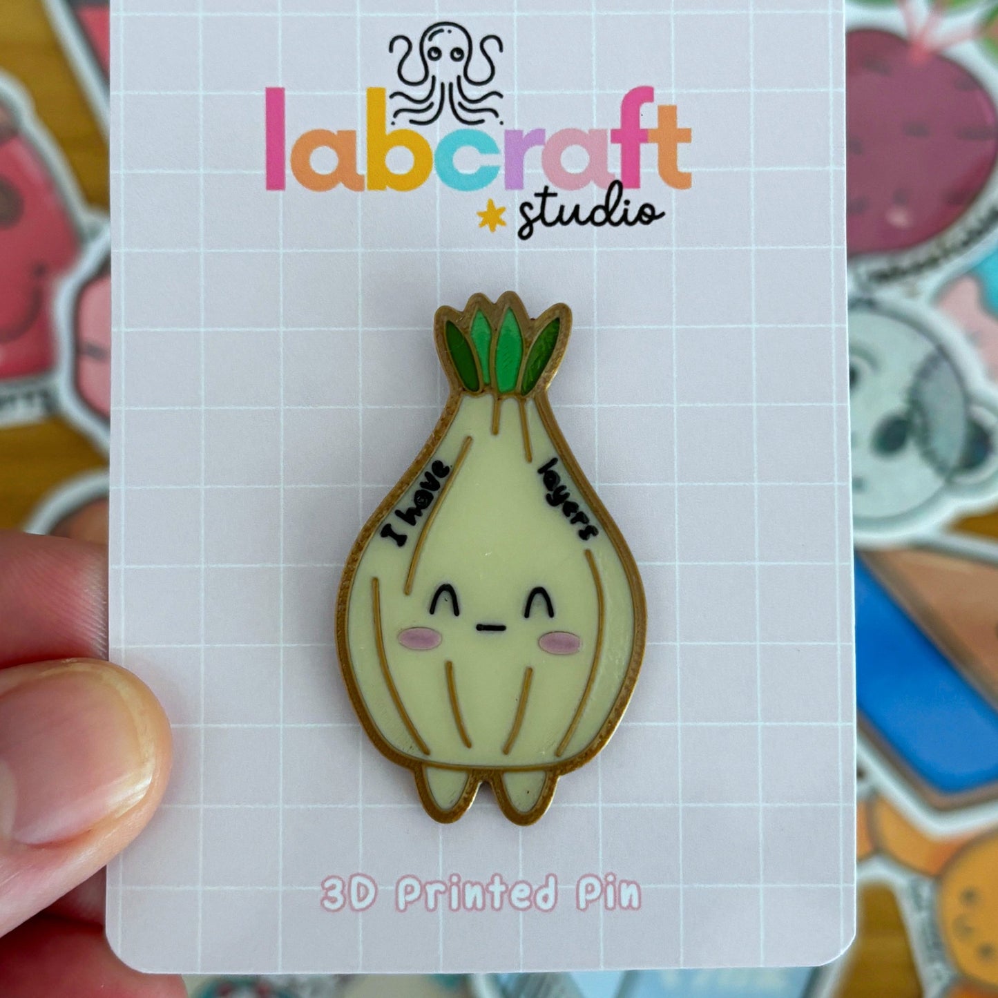 Onion 3D Printed Pin