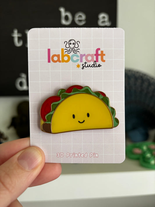 Stuffed Taco Printed Pin