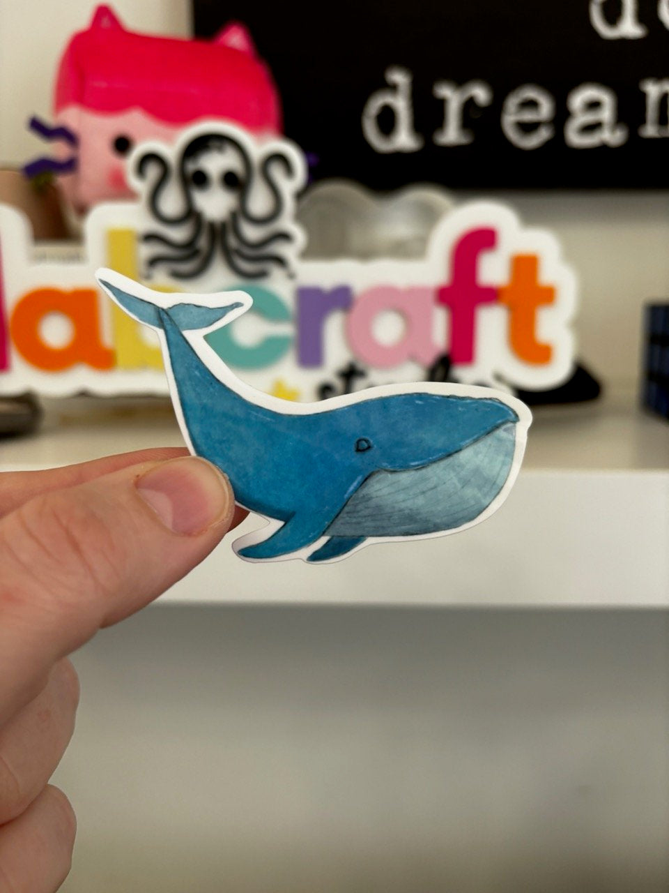 Watercolor Whale Sticker
