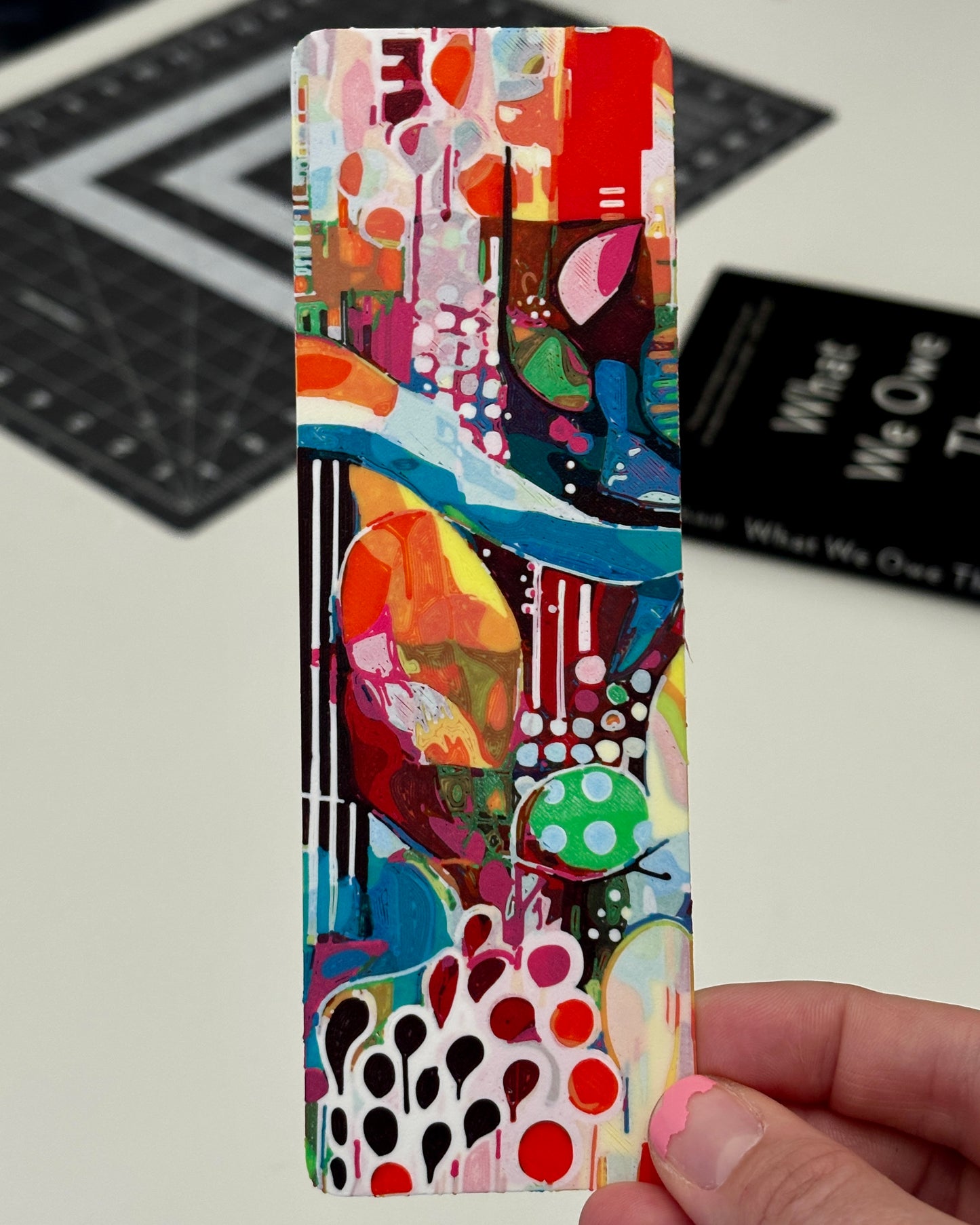 Abstract Floral 3D Printed Bookmark