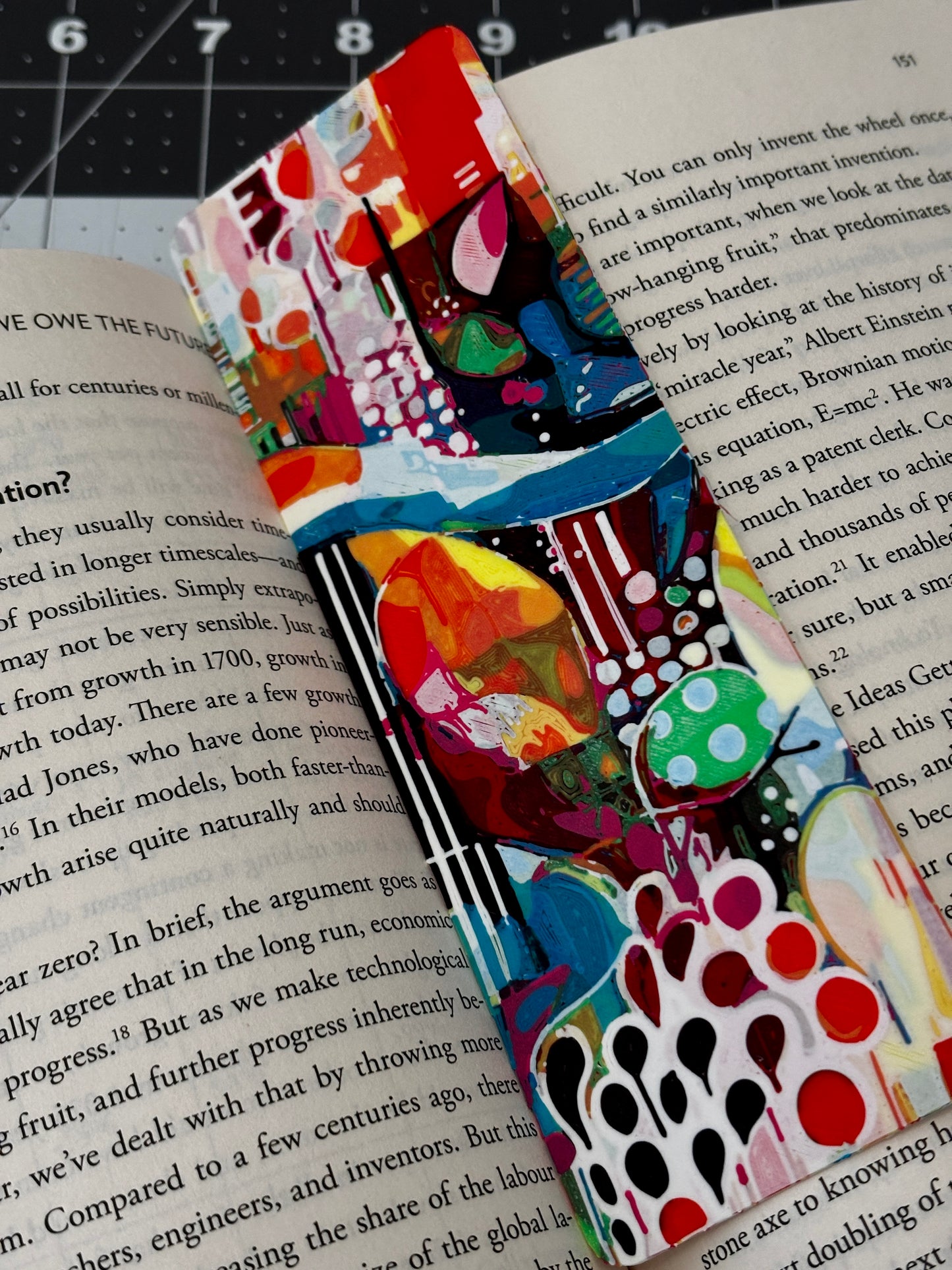 Abstract Floral 3D Printed Bookmark